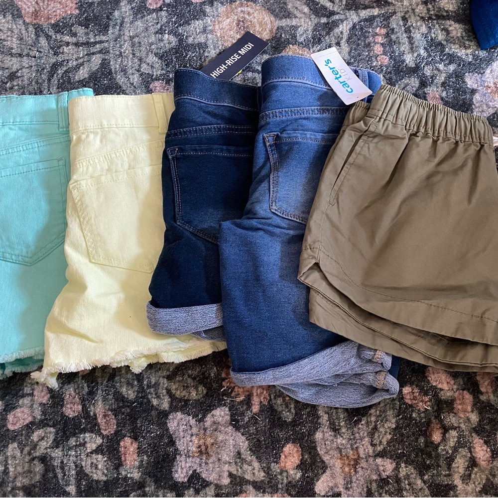 Kids Denim and Cotton Shorts Set
